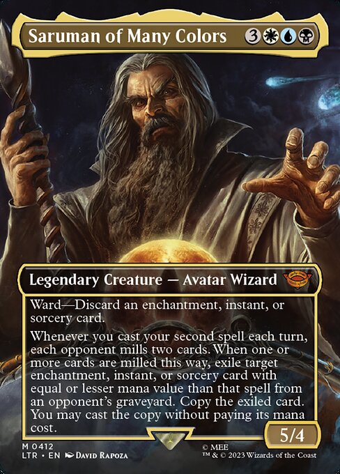 MTG Saruman of Many Colors LTR 412 Borderless Foil