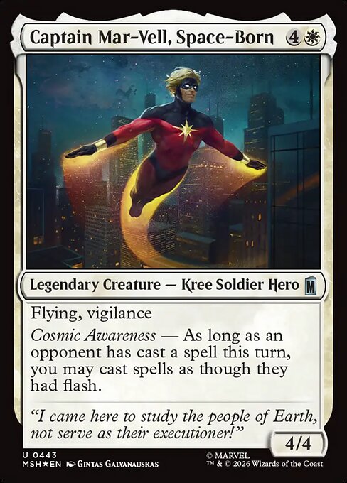 MTG Captain Mar-Vell, Space-Born MSH 443 Alternate Art Surge Foil