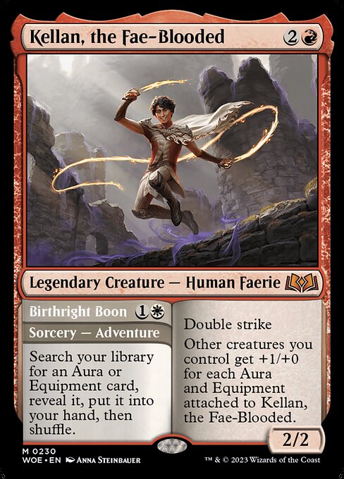MTG Kellan, the Fae-Blooded // Birthright Boon WOE 230 Regular Foil