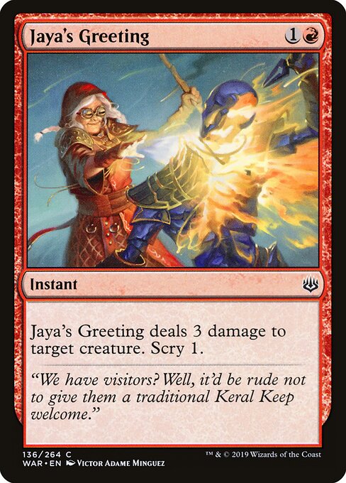 MTG Jaya's Greeting WAR 136 Standard Foil front