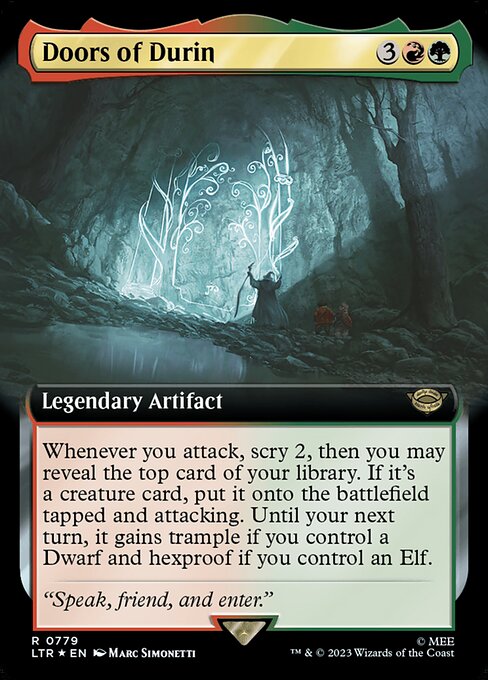 MTG Doors of Durin LTR 779 Extended Art Surge Foil