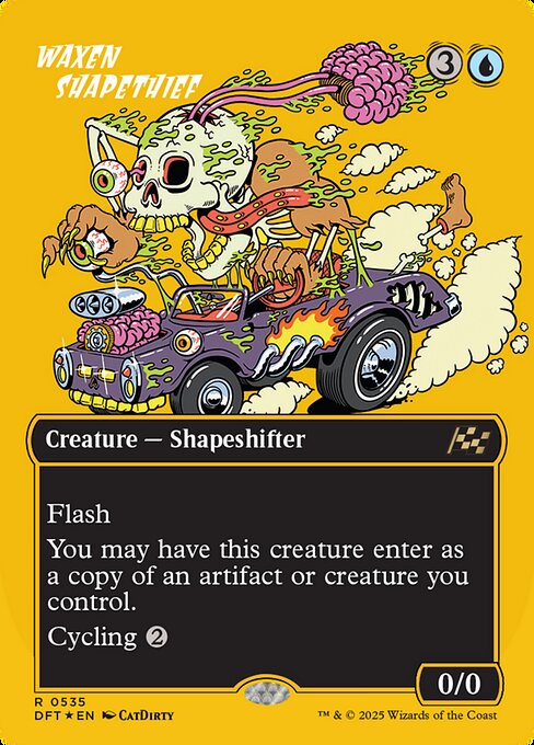 MTG Waxen Shapethief DFT 535 Borderless Rude Rider First-Place Foil