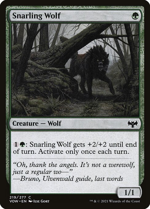 MTG Snarling Wolf VOW 219 Standard Foil front