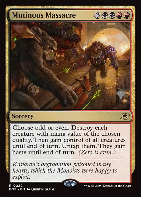 MTG Mutinous Massacre PEOE 222p Promo Pack Nonfoil