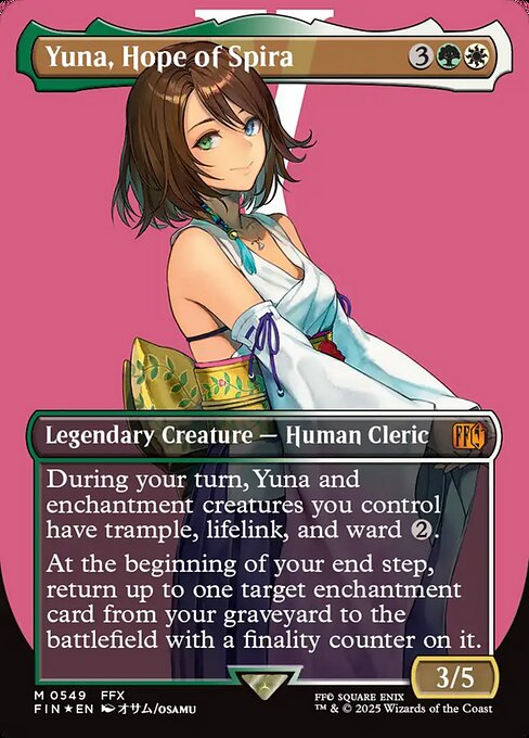 MTG Yuna, Hope of Spira FIN 549 Borderless Character Surge Foil
