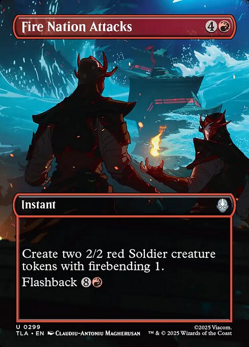 MTG Fire Nation Attacks TLA 299 Borderless Scene Foil