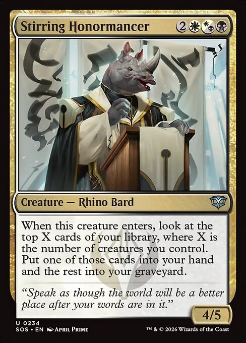 MTG Stirring Honormancer SOS 234 Regular Foil