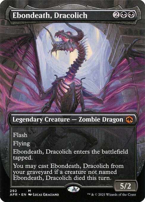 MTG Ebondeath, Dracolich AFR 292 Borderless Foil