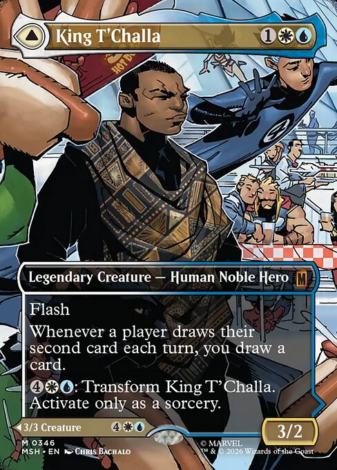 MTG King T'Challa // Black Panther, Hope Enduring MSH 346 Borderless Scene Foil
