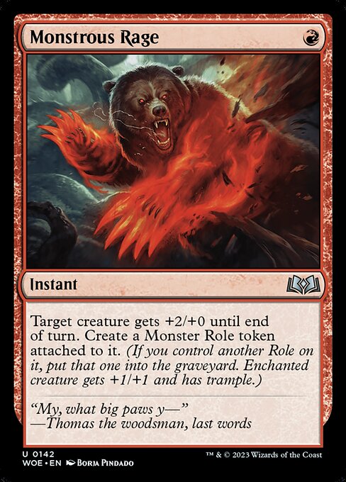 MTG Monstrous Rage WOE 142 Regular Nonfoil