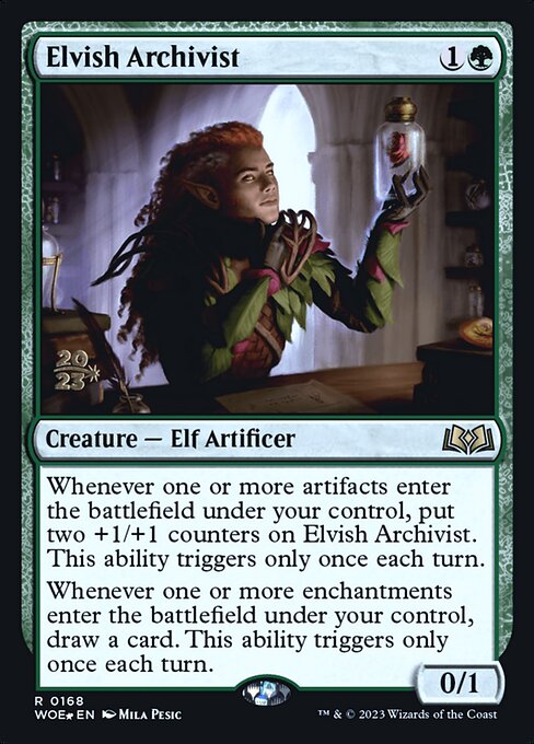 MTG Elvish Archivist PWOE 168s Prerelease Foil