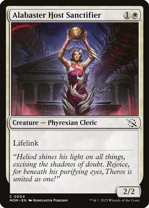 MTG Alabaster Host Sanctifier MOM 004 Regular Foil