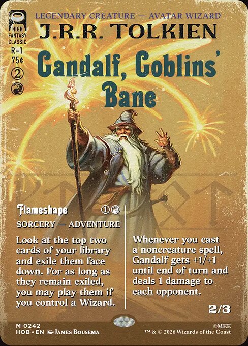 MTG Gandalf, Goblins' Bane // Flameshape HOB 242 Alternate Art Nonfoil
