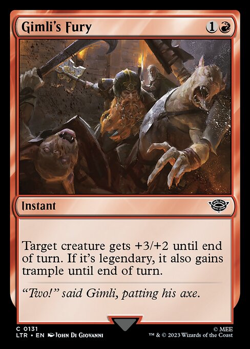 MTG Gimli's Fury LTR 131 Regular Nonfoil