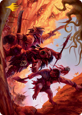 MTG Swarming Goblins AAFR 024 Art Card Gold Stamped Signature
