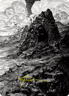 MTG Mountain AVOW 080 Art Card Gold Stamped Signature front