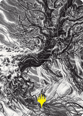 MTG Forest AVOW 081 Art Card Gold Stamped Signature front
