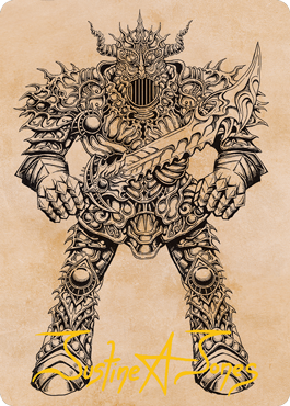 MTG Iron Golem AAFR 080 Art Card Gold Stamped Signature