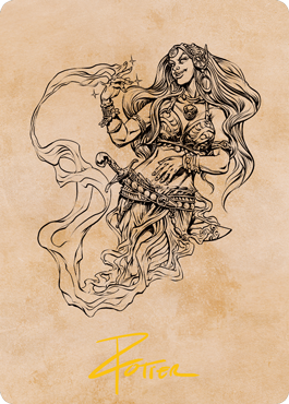 MTG Djinni Windseer AAFR 074 Art Card Gold Stamped Signature