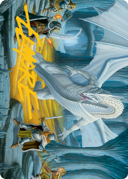 MTG Cave of the Frost Dragon AAFR 046 Art Card Gold Stamped Signature