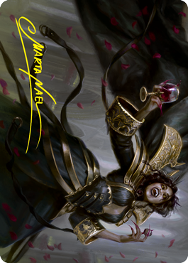 MTG Bloodcrazed Socialite AVOW 028 Art Card Gold Stamped Signature front