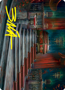 MTG Edgar Markov's Coffin AVOW 060 Art Card Gold Stamped Signature front