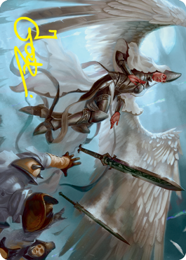 MTG Angelic Quartermaster AVOW 005 Art Card Gold Stamped Signature front