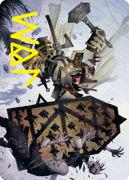 MTG Estwald Shieldbasher AVOW 009 Art Card Gold Stamped Signature front