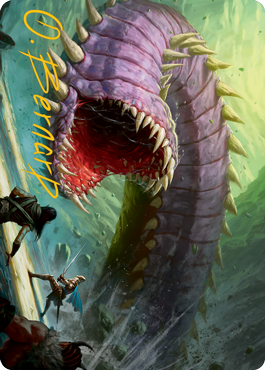 MTG Purple Worm AAFR 003 Art Card Gold Stamped Signature