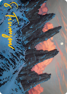 MTG Mountain AAFR 059 Art Card Gold Stamped Signature