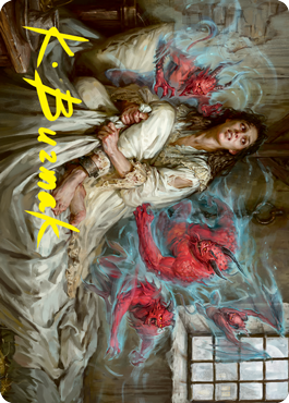 MTG Eruth, Tormented Prophet AVOW 061 Art Card Gold Stamped Signature front