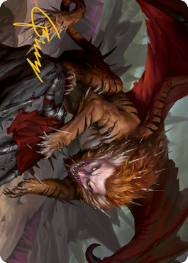MTG Manticore AAFR 006 Art Card Gold Stamped Signature