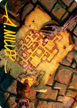 MTG Dungeon Map AAFR 057 Art Card Gold Stamped Signature