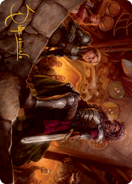 MTG Veteran Dungeoneer AAFR 036 Art Card Gold Stamped Signature