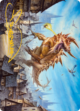 MTG The Tarrasque AAFR 019 Art Card Gold Stamped Signature