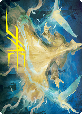 MTG Heron-Blessed Geist AVOW 013 Art Card Gold Stamped Signature front