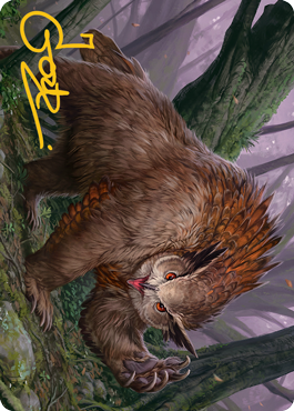 MTG Owlbear AAFR 015 Art Card Gold Stamped Signature