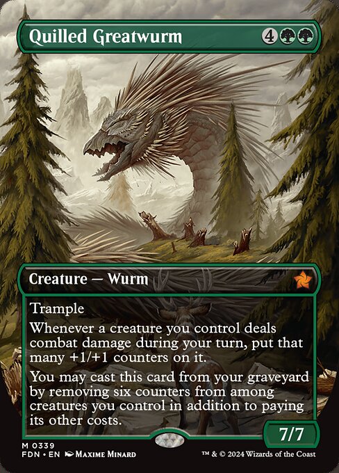 MTG Quilled Greatwurm FDN 339 Borderless Nonfoil