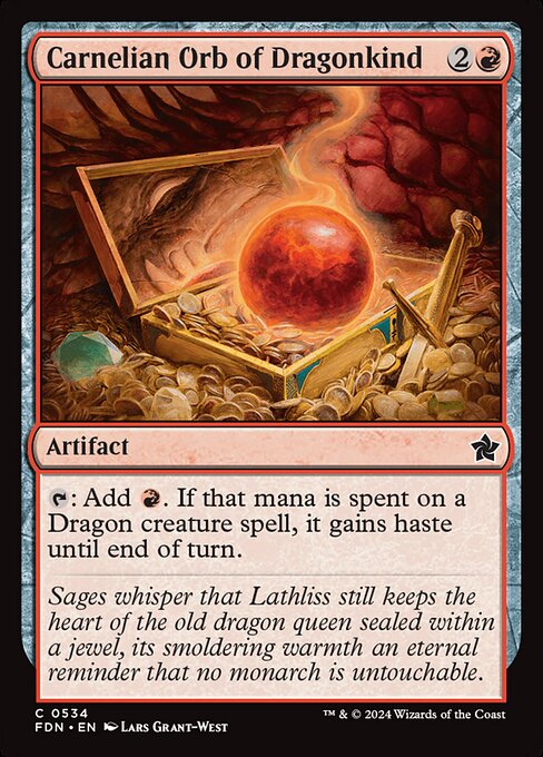 MTG Carnelian Orb of Dragonkind FDN 534 Beginner Box Nonfoil