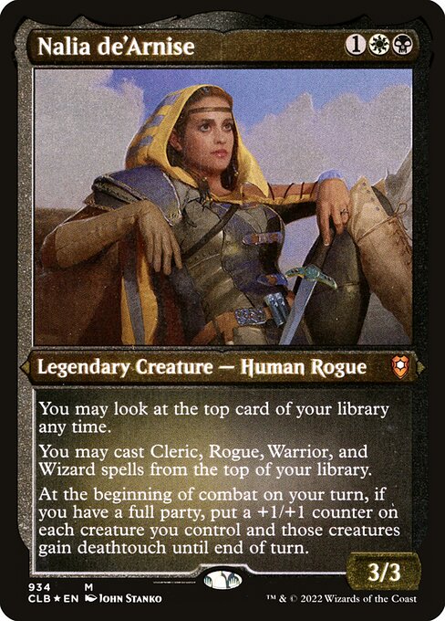 MTG Nalia de'Arnise CLB 934 Thick Stock Display Commander Etched