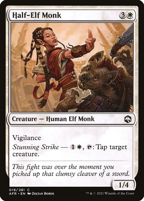 MTG Half-Elf Monk AFR 019 Regular Foil