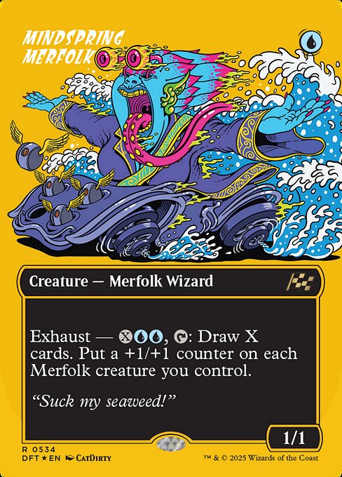 MTG Mindspring Merfolk DFT 534 Borderless Rude Rider First-Place Foil
