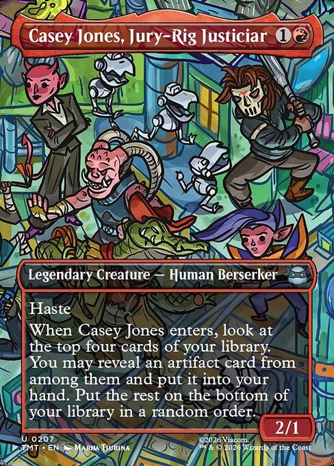 MTG Casey Jones, Jury-Rig Justiciar TMT 207 Borderless Scene Foil