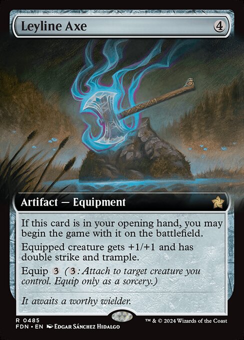 MTG Leyline Axe FDN 485 Extended Art Nonfoil