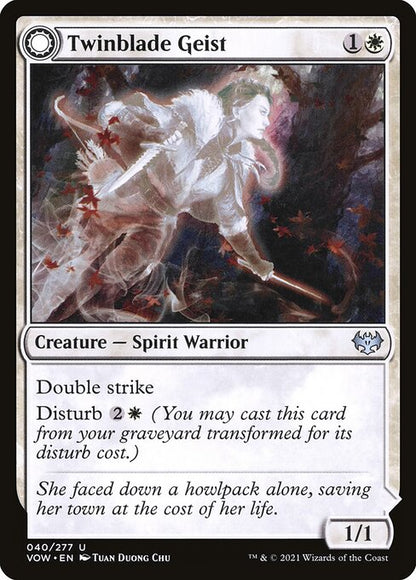 MTG Twinblade Geist // Twinblade Invocation VOW 040 Standard Nonfoil front