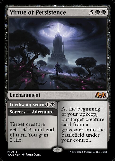 MTG Virtue of Persistence // Locthwain Scorn WOE 115 Regular Foil
