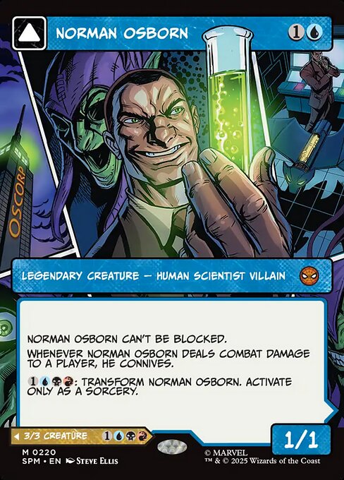 MTG Norman Osborn // Green Goblin SPM 220 Borderless Panel Nonfoil