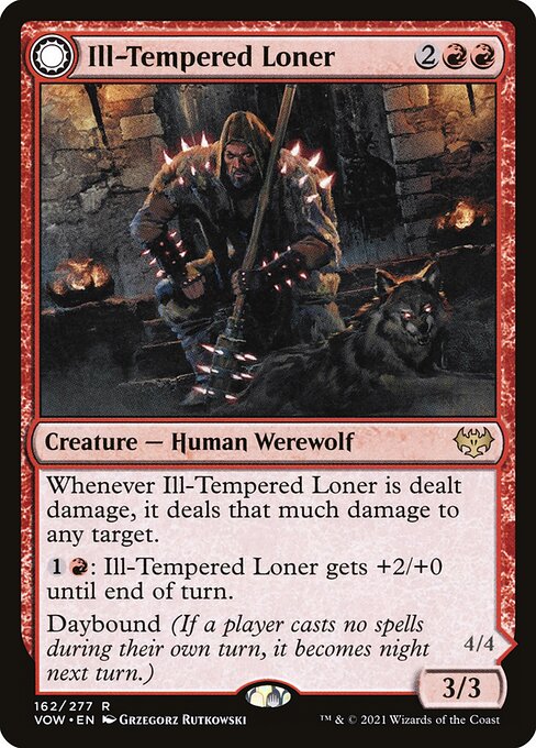 MTG Ill-Tempered Loner // Howlpack Avenger VOW 162 Standard Nonfoil front