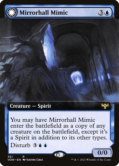 MTG Mirrorhall Mimic // Ghastly Mimicry VOW 361 Extended Art Foil front