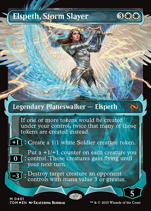 MTG Elspeth, Storm Slayer TDM 401 Showcase Ghostfire Foil